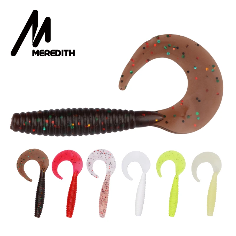Мягкая приманка MEREDITH с длинным хвостом, 15 шт., 60 мм, искусственная силиконовая приманка с запахом соли, плавающая приманка, яркие рыболовные приманки