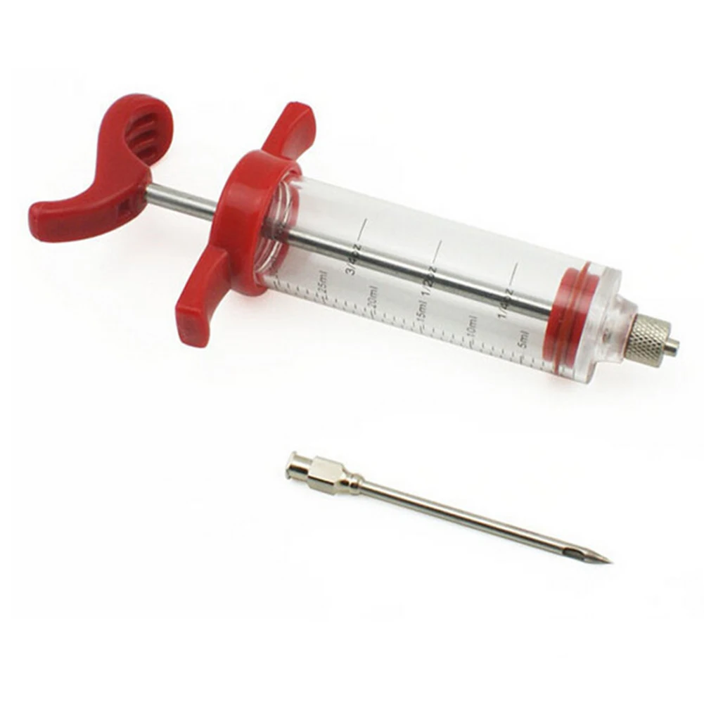 buy Meat Spice Sauce Injection Syringe Stainless Steel Needles BBQ Chicken Flavor Injector