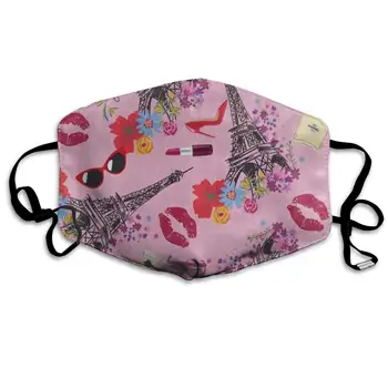 

Face Mask Valentine's Day Eiffel Tower Kiss Lip Paris Amazing Cycling Half Face Earloop Face Mask For Woman