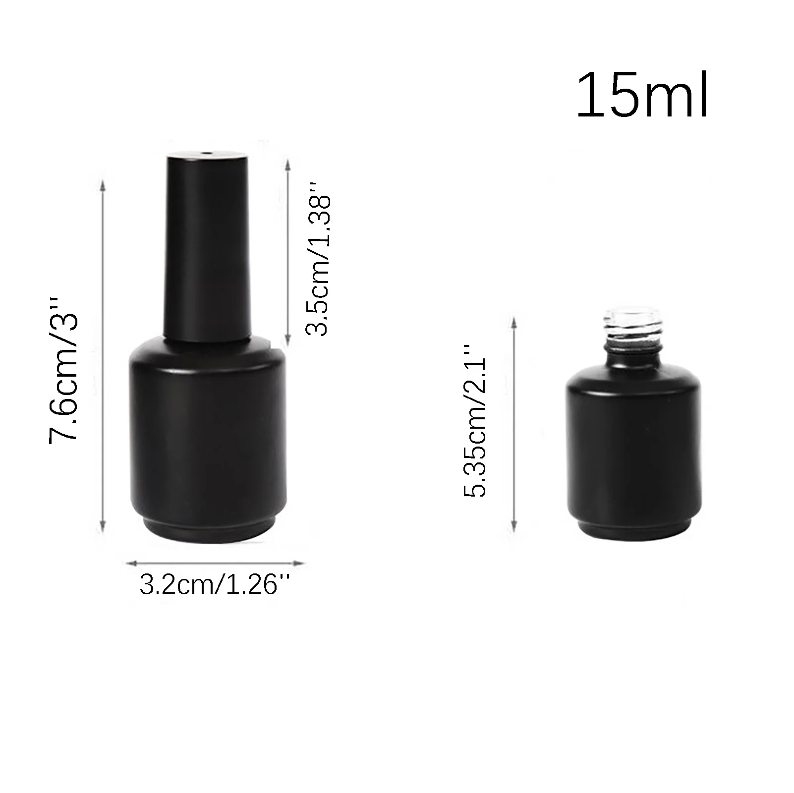 5/10/15ml Glass Nail Polish Bottles Empty Refillable Nail Gel Polish Containers With Brush Cap Makeup Tools Nail Art Accessories