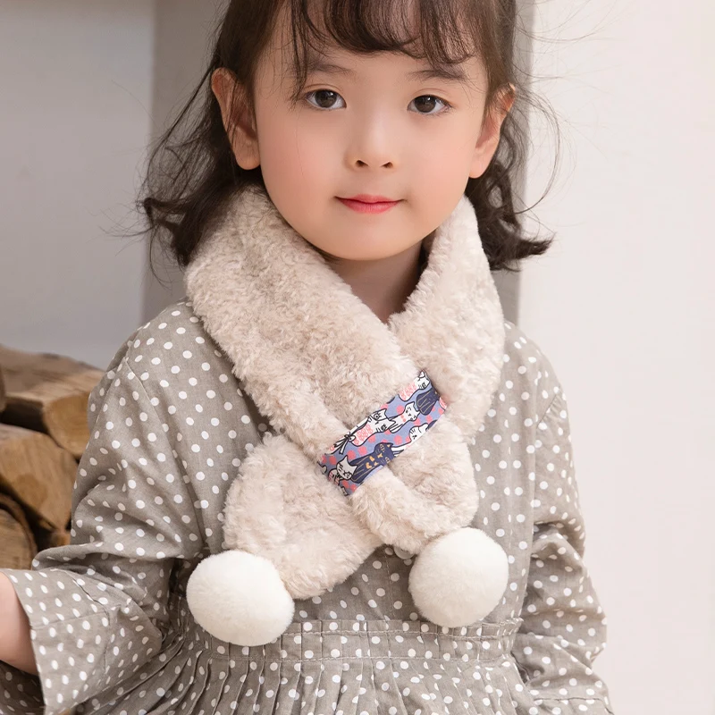 Милый Рождественский детский шарф Goocheer, Рождественский шарф для мальчиков и девочек, зимний плюшевый теплый детский подарок - Цвет: 6