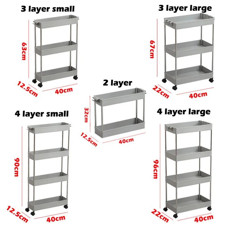 2/3/4 Слои Gap Кухня стеллаж для хранения тонкий слайд башня подвижные собрать Пластиковая Полка для ванной комнаты колеса Экономия пространства Организатор
