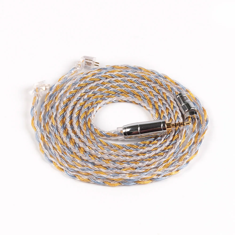 KBEAR 16 core посеребренный кабель с 2,5/3,5/4,4 кабель для наушников для KB06 A10 C10 ZS10 ZST IM2 X6
