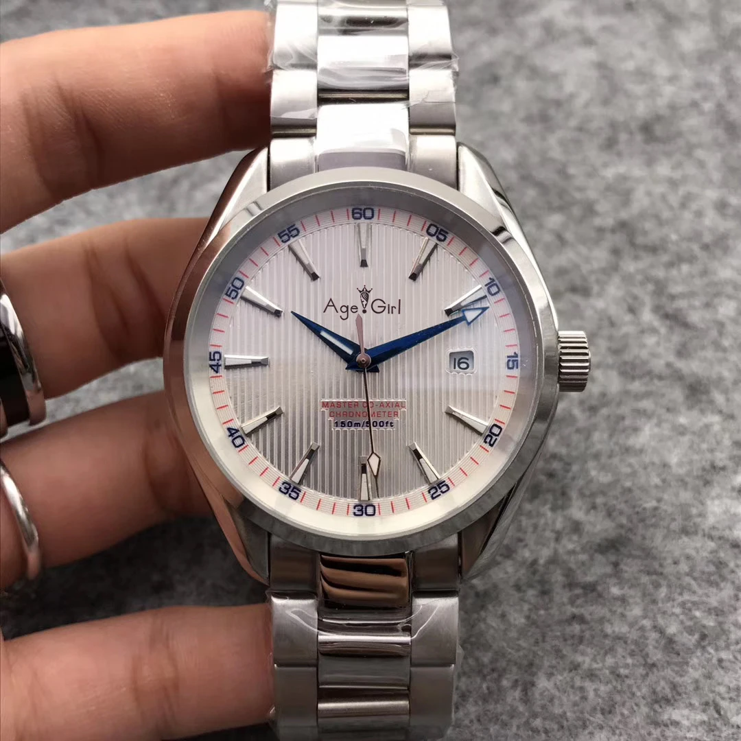 

Luxury Brand New Men Automatic Mechanical Silver Black Blue Yellow Hand Stainless Steel Watches Chronometer Master Sapphire 007