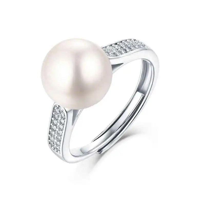 

Dainty Natural Freshwater Pearl Resizable Ring For Women 925 Sterling Silver Jewelry Original Certified Anniversary Gift Girl