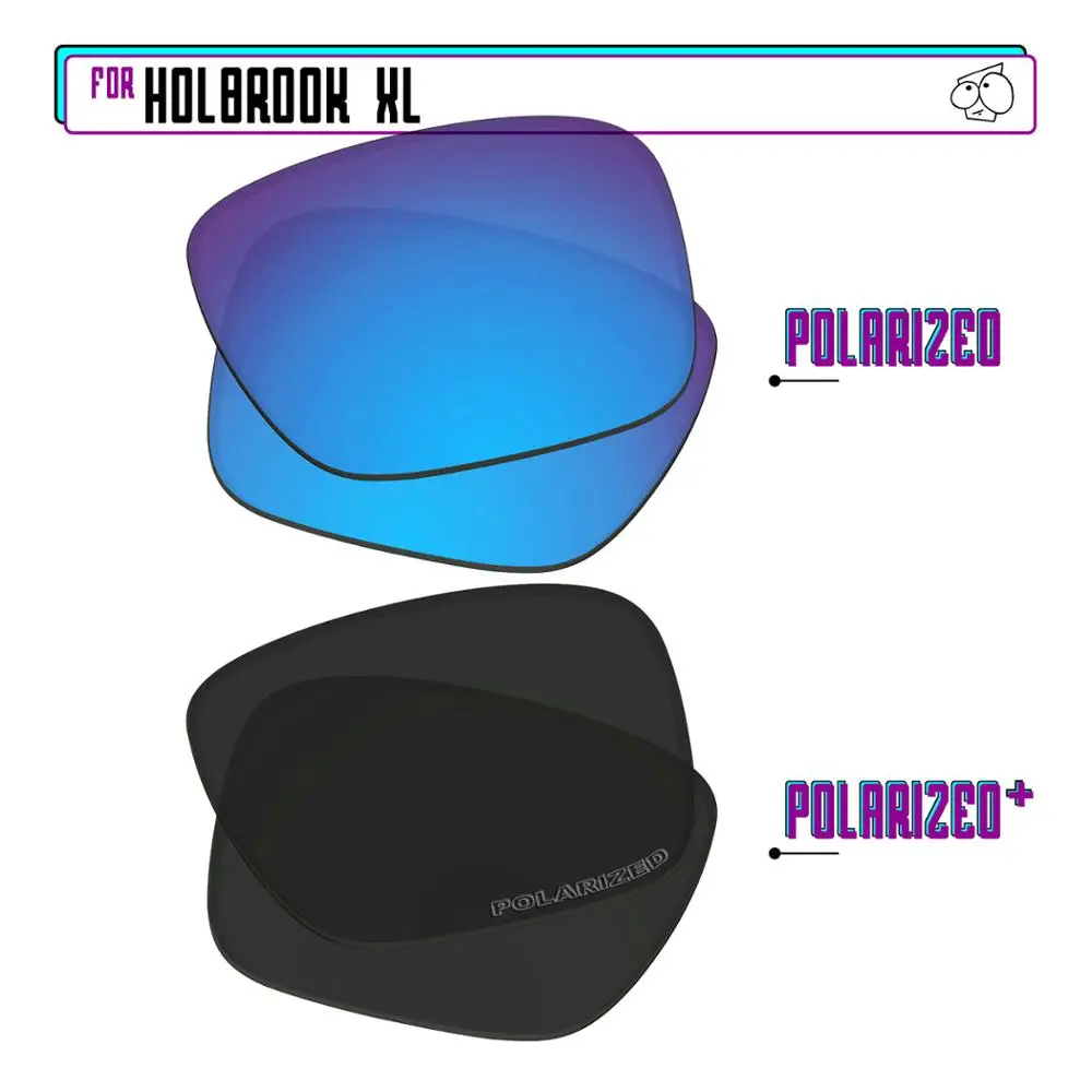 

EZReplace Polarized Replacement Lenses for - Oakley Holbrook XL Sunglasses - Black P Plus-Blue P