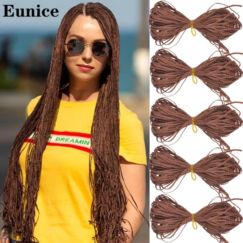 Длинные косички Eunice Zizi синтетические для наращивания волос фиолетовые розовые