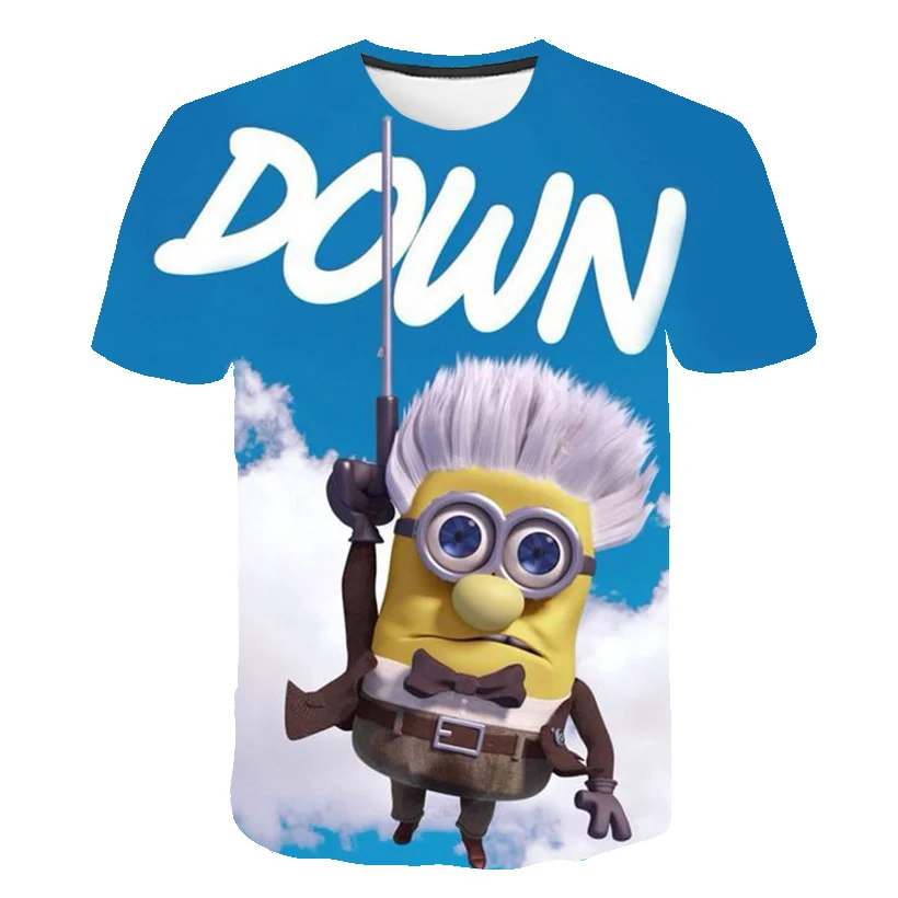 Новинка года; милая забавная футболка с 3D принтом «Миньоны» детские летние топы с короткими рукавами; футболка модная футболка для мальчиков - Цвет: TX-3245
