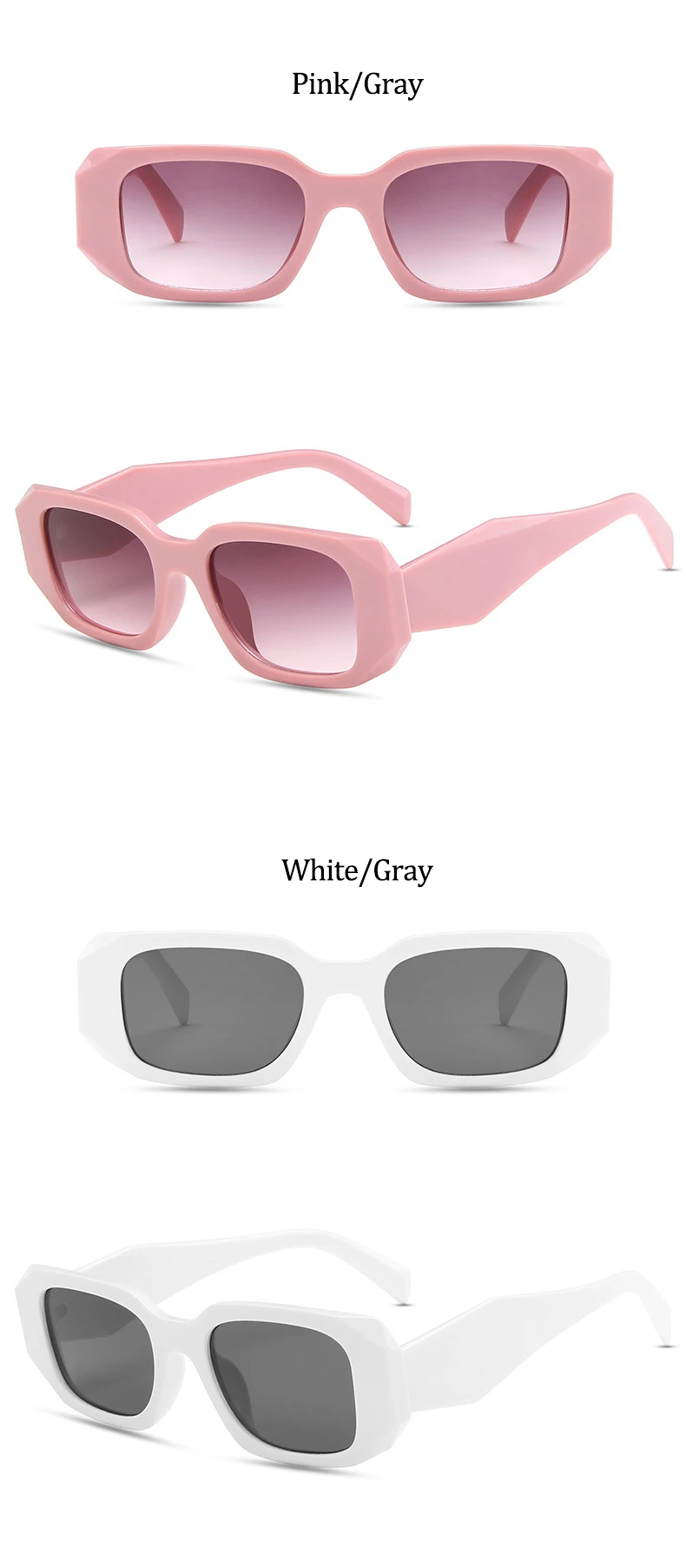 big black sunglasses Vintage Women's Rectangle Sunglasses 2021 Trends Brand Square White Big Frame Sun Glasses Female Oculos Lunette De Soleil best sunglasses for big nose