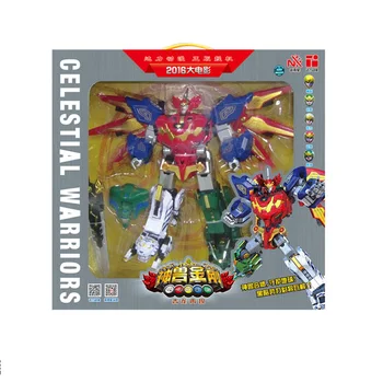 

5in1 Dinosaur Rangers Animal Megazords Transformation Robot Model Toy Action Figure Collectibles for Kids Best Birthday Gifts