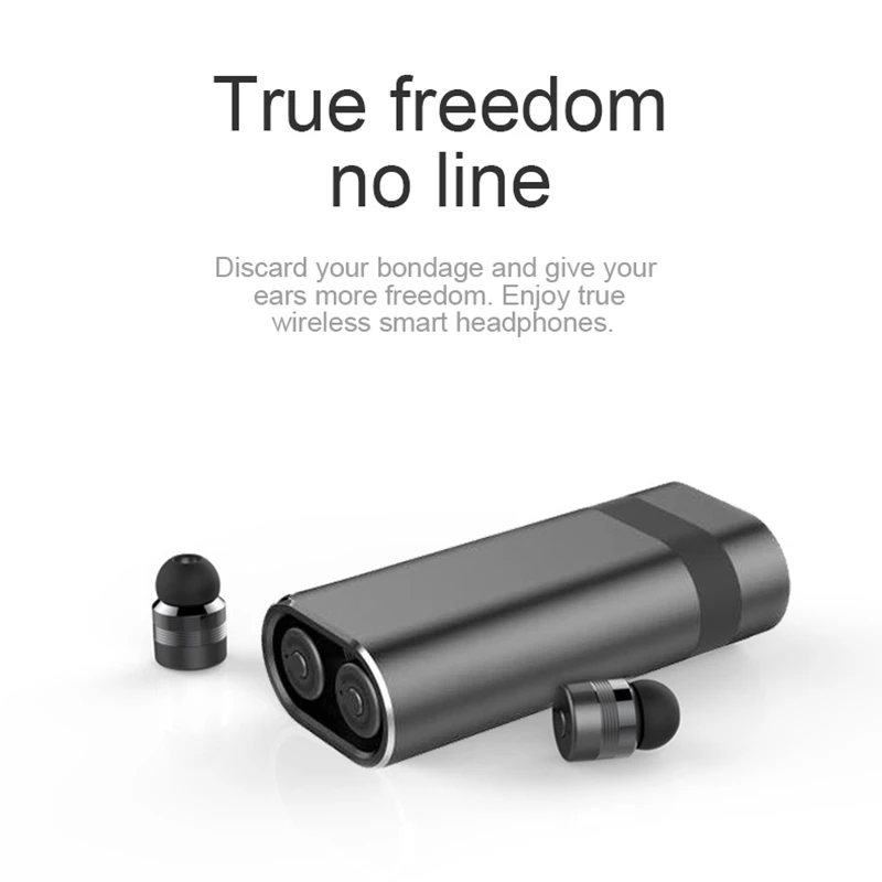 Tws Mini Bluetooth Earbuds Handsfree True Wireless Binaural Earphone Fast Charging 2000Mah Power Bank Cvc Noise Isolation