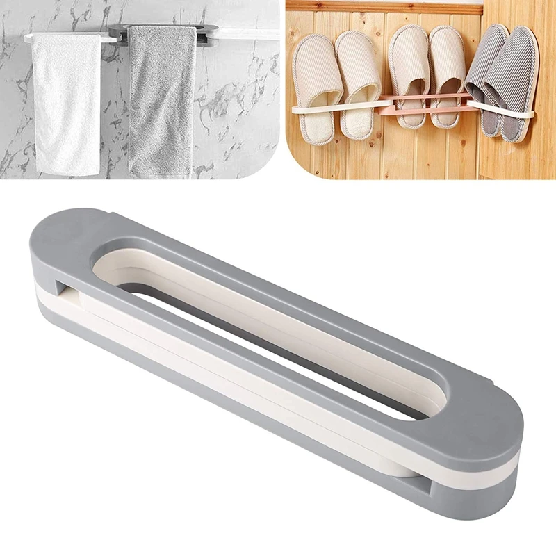 Bathroom Slippers Rack Wall Mounted Shoe Organizer Rack Three-In-One Folding Holder Shoes Hanger Self Adhesive Shoes Storage Hol
