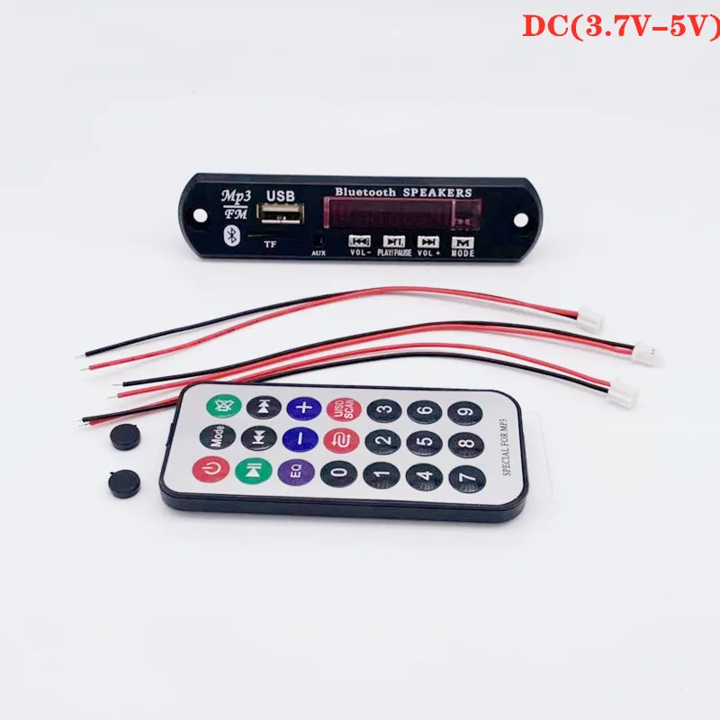 DC 3.7V-5V Hands-free MP3 плеер декодер доска 5 в 12 В Bluetooth 5,0 6 Вт усилитель автомобильный fm-радио модуль Поддержка FM TF USB AUX рекордеры - Цвет: DC 3.7V-5V