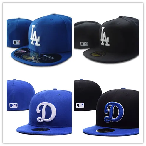 Новые облегающие шляпы Dodgers бейсболки с буквой D хип-хоп кость для мужчин и женщин