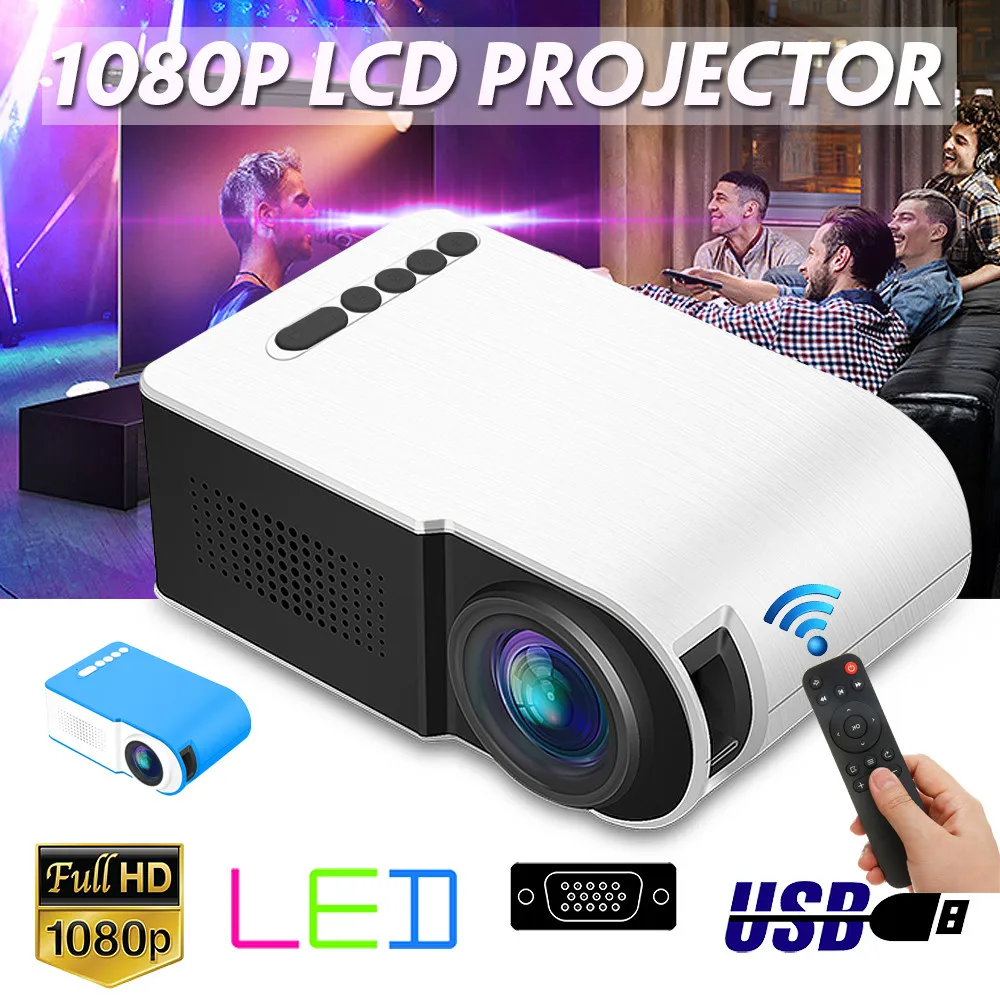 Портативный мини проектор Full HD 3D 7000 люмен TFT светодиодный ЖК для домашнего