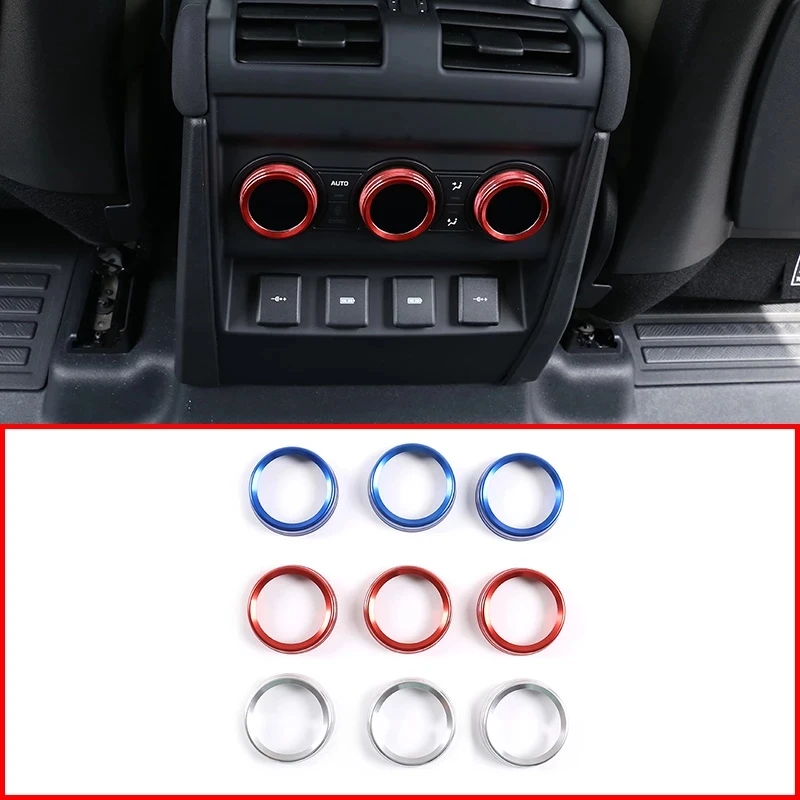 For Land Rover Defender 110 130 2020 Car styling Aluminum alloy Back Row Air Conditioning Knobs Trim Ring Accessories 3 Pcs | Автомобили и