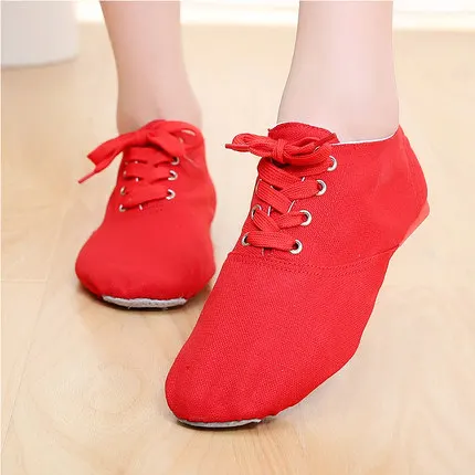 4012 Low Top Red Купоны, женские парусиновые танцевальные туфли на шнуровке, балетные кроссовки с пуантами для женщин, мужчин, женщин, парусиновые танцевальные джазовые туфли - Цвет: 4012 Low Top Red