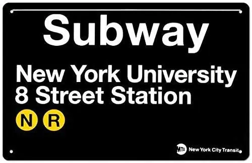 Настенный декор Кафе Ретро Паб Бар метро Нью-Йорк Университет-8 уличная станция