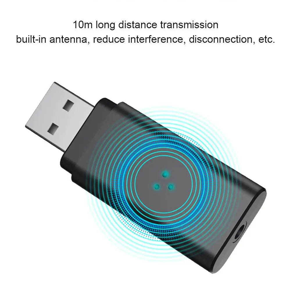 Беспроводной музыкальный адаптер с двумя выходами Bluetooth 5 0 3 мм USB для