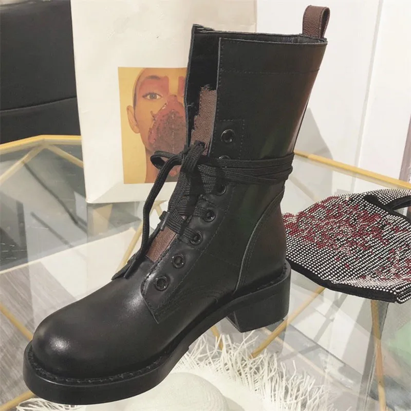 Ботинки; женская обувь из натуральной кожи; женские ботильоны; Zapatos De Mujer; женская обувь на плоской платформе; ботинки на шнуровке; модные ботинки; новая обувь - Цвет: AS SHOW