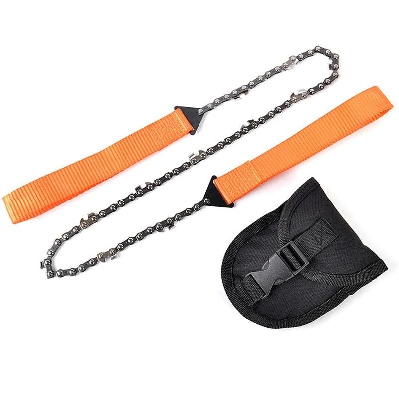 

Outdoor Camping Hand Zipper Saw Portable Survival Tool Hand Trimming Multifunctional Wire Saw(Orange)