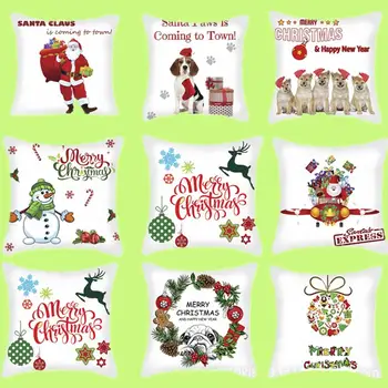 

Merry Christmas Santa Claus Cushion Cover Decoration Car Home Sofa Decorative Pillowcase Throw Pillow Case Cover simple 45x45cm