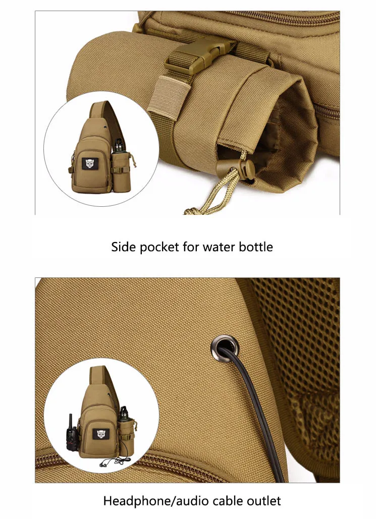 Мужская нагрудная сумка для путешествий Molle Pack, сумка на одно плечо для телефона, камуфляжная сумка Mochila