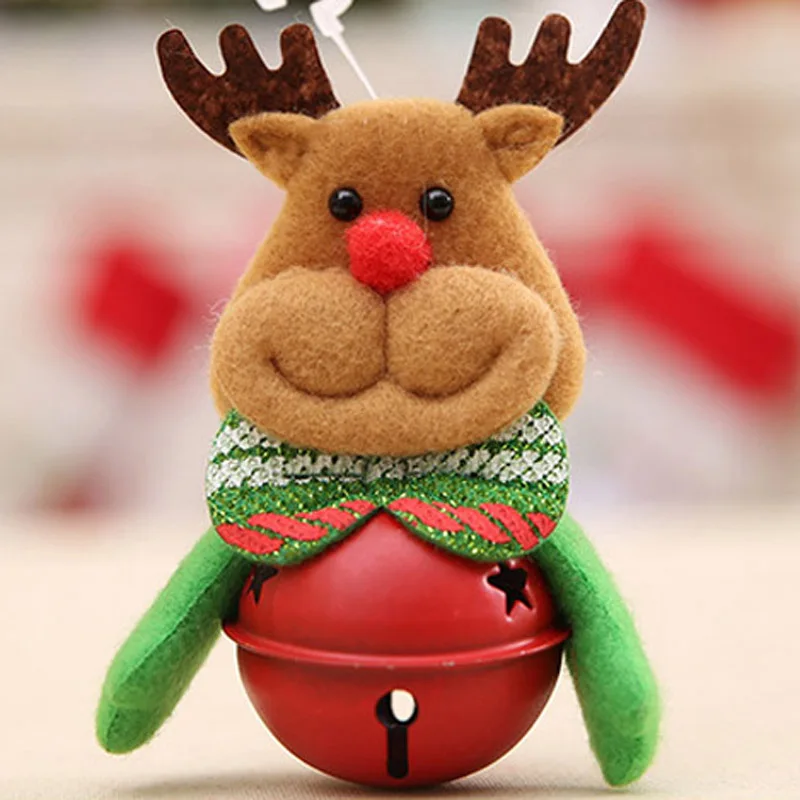 Reindeer Рождественская елка, подвесное украшение, рождественская подвеска-колокольчик, кукла Санта-Клауса, Рождественский домашний декор, рождественский подарок для детей - Цвет: Reindeer