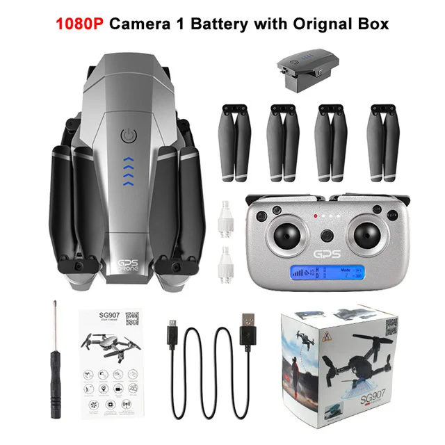 SG907 1080P 1B BX LAUMOX SG907 gps Дрон с камерой 4K HD широкоугольный 5G wifi FPV RC Дрон Квадрокоптер складной Профессиональный Дрон режим следования за мной - Цвет: SG907 1080P 1B BX