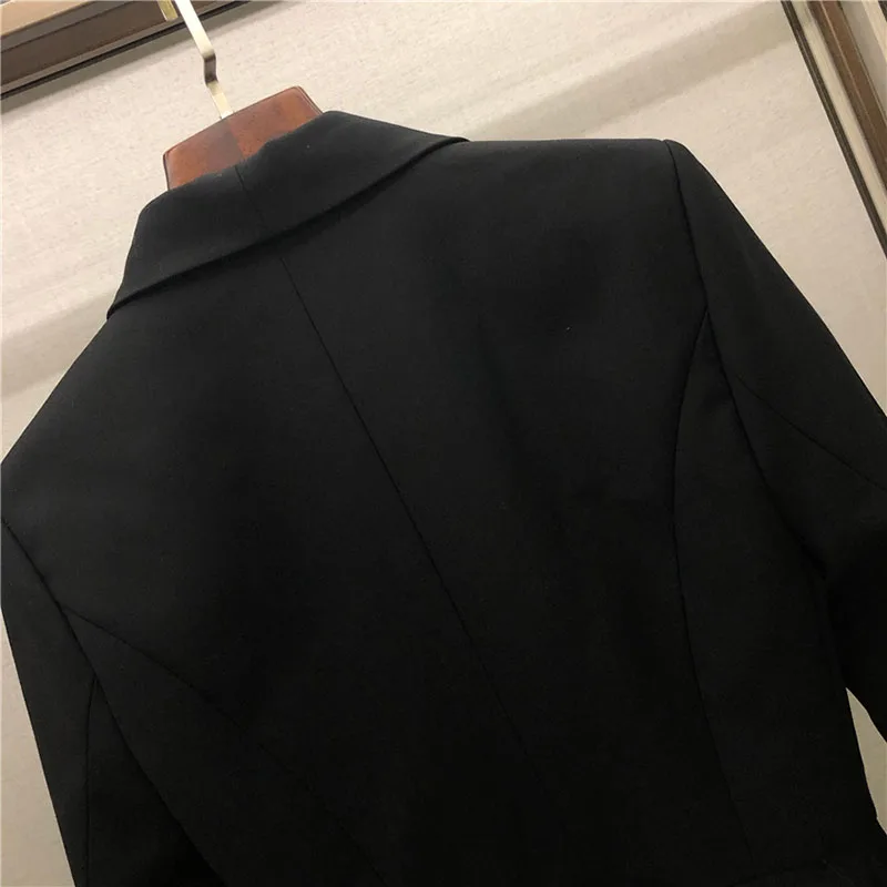 HIGH STREET, новая мода, дизайнерское подиумное платье для женщин, с длинным рукавом, со стразами, на пуговицах, с зубчатым воротником, платье