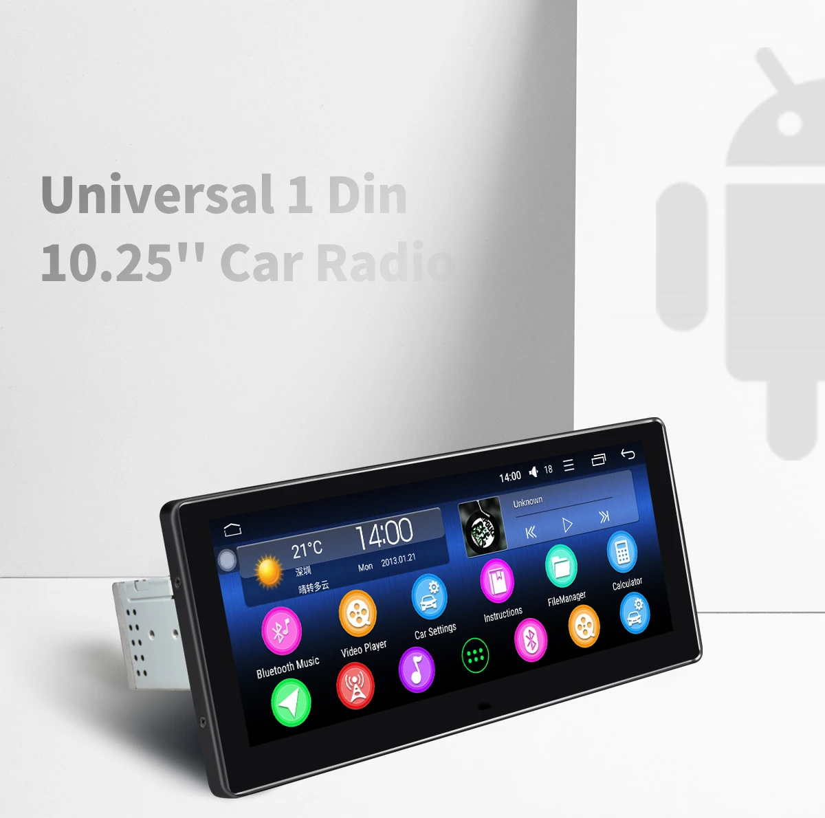 Flash Deal Android 8.1 10.25" 1Din Stereo Car Radio Multimedia Audio Player 1280*480 GPS Navi Glonass DAB Mirror Link  Subwoofer DSP 4G SIM 2