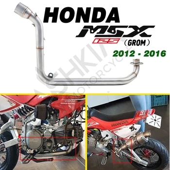 Motorcycle Full System Exhaust Muffler Middle Pipe Slip On For HONDA M3 GROM MSX 125 MSX125 2012 to 2016 Exhaust