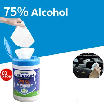 

60pcs Portable Box Wet Tissue 75% Alcohol Wipes Skin Cleaning Alcohol Wipes for Child Adult