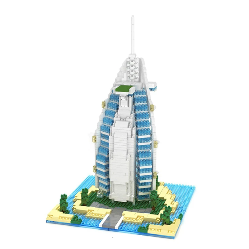 YZ 052 всемирно известная архитектура Бурдж аль арабский отель 3D модель мини алмазное здание маленькие блоки кирпичи игрушка для детей без коробки