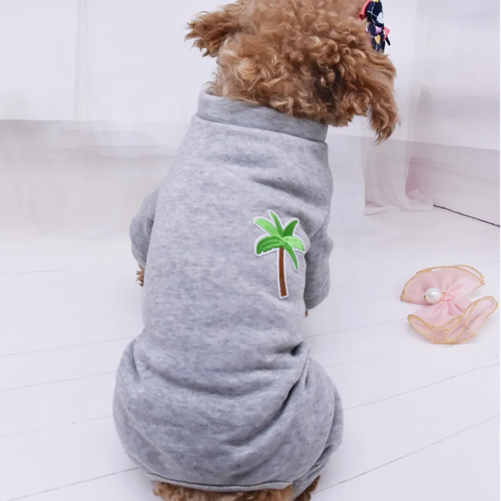Серый Осенняя одежда для собак, живопись с изображением собак, комбинезон для животных, щенок, кошка, одежда для собак, пальто, толстые Домашние животные, одежда для собак, чихуахуа#0812 - Цвет: Серый