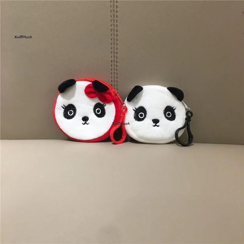 Mini 8cm , 2 colores-Panda pequeño monedero de La felpa, mini panda monedero de La felpa, monedero de la felpa de los niños