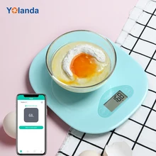 Умные кухонные весы Yolanda для взвешивания пищи, 5 кг, пищевые весы, Bluetooth, приложение для записи взвешивания, отслеживания дневника