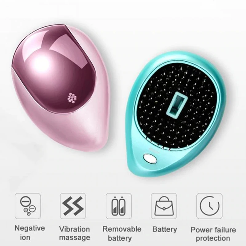 

2019 New Magic Portable Electric Ionic Hairbrushes Electric Massage Combs Mini Ion Vibration Hair Brush Head Massager Wholesale