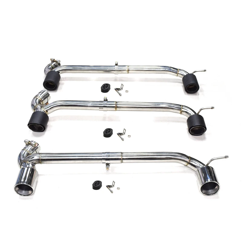 Двойной выхлопной глушитель из углеродного волокна и нержавеющей стали для BMW 320i