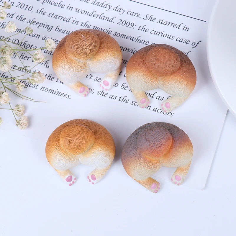 3D Cute Cartoon Refrigerator Sticker Corgis Dog Butt Ass Synthetic Resin Key Holder Fridge Magnet Sticker For Home Decoration