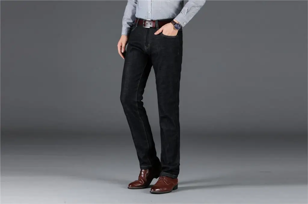 DAISHU бархатные новые модные прямые джинсы мужские уличные повседневные однотонные брюки черные мужские брендовые Базовые Брюки Большие размеры 28-44
