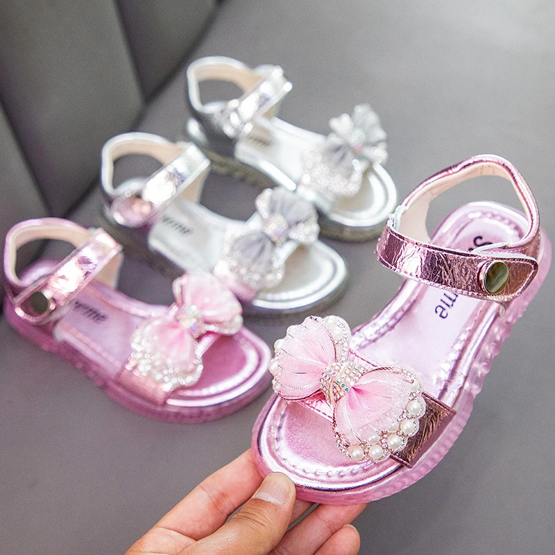 Zapatos de vestir de verano para niñas, sandalias deportivas de princesa con lazo de perlas a moda para niños de 3, 4, 5, 6, 7, 8, 9, 10, 11 12 años|Sandalias| - AliExpress