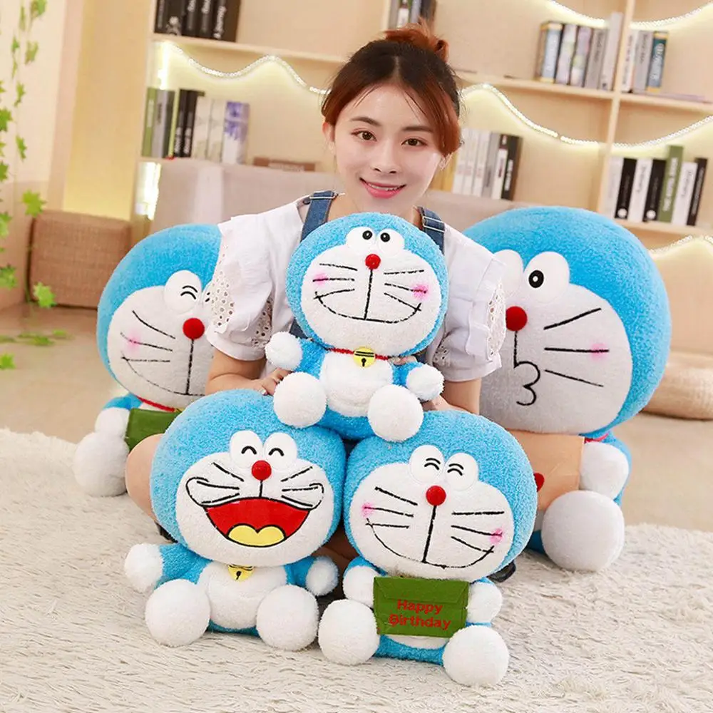 Hot cartoon Doraemon Doraemon cat plush toy stuffed down cotton pearl velvet fabric pillow doll doll decoration doll cushion gif