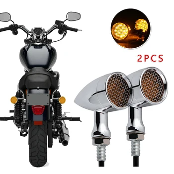 

2pcs 3 Lines Aluminum Amber Chrome Motorcycle LED Turn Signal Light Brake Running Tail Indicator Car Styling
