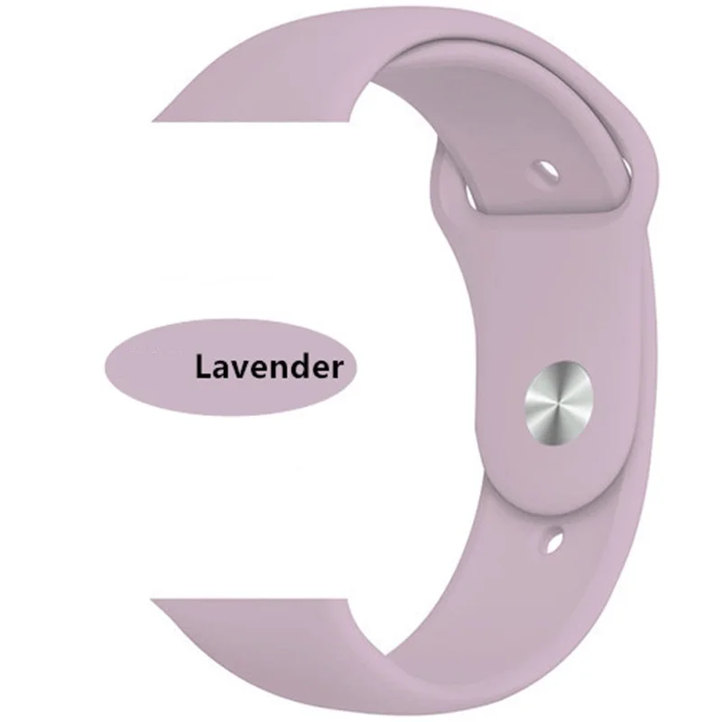 lavender Силиконовый ремешок для apple watch band 44 мм 40 мм, correa, iwatch5/4/3/2, 38 мм, ремешок 42 мм монохромный Силиконовый Браслет apple watch band - Цвет ремешка: lavender