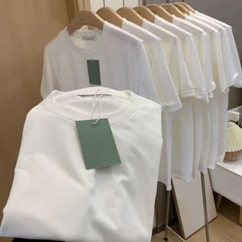 Summer Casual 100% Cotton Regular-Fit Women Crew Neck Basic White T-Shirts 1