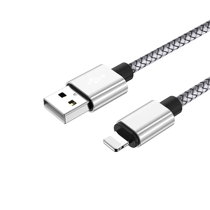 Usb-зарядное устройство для синхронизации, 1 м, 2 м, 3 м, кабель для iPhone 11 Pro Max XS X XR 5, 5S, 6, 6 S, 7, 8 Plus, iPad, быстрая зарядка, длинный провод для передачи данных - Цвет: Серебристый