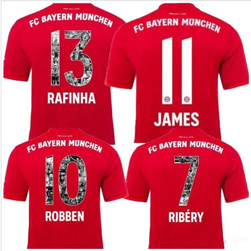 Футбольная Футболка 2019 19/20 RIBERY THIAGO HUMMELS TOLISSO KIMMICH MULLER ROBBEN LEWANDOWSKI JAMES футболка для