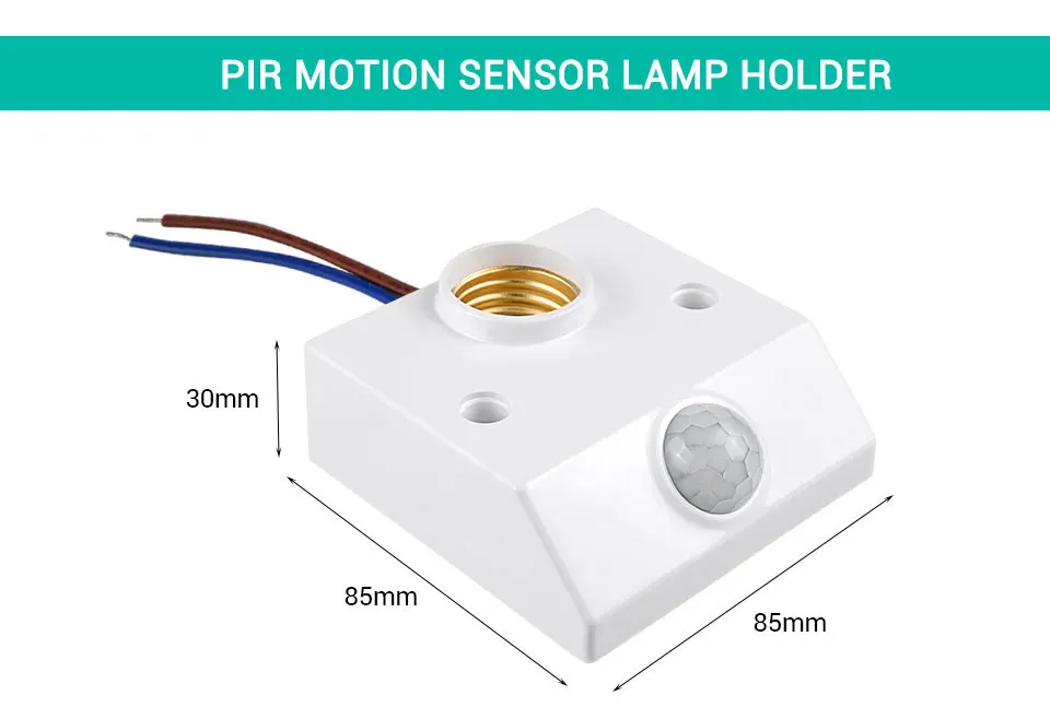 60HZ Infrarot-Motion Sensor automatische Lampe Halte /Neu VKTECH E27 AC220V 50 