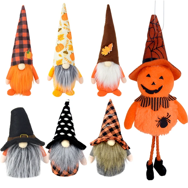 Pequena boneca pendurada Halloween | Decorações do duende dos gnomos de  pelúcia do Dia das Bruxas,Pingente de gnomos realistas para festa de  halloween